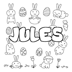 Coloraci&oacute;n del nombre JULES - decorado Pascua