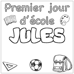 Coloraci&oacute;n del nombre JULES - decorado primer d&iacute;a de escuela