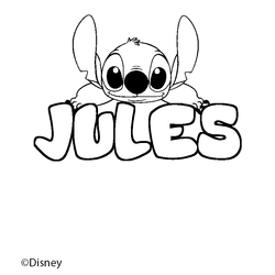 Coloraci&oacute;n del nombre JULES - decorado Stitch