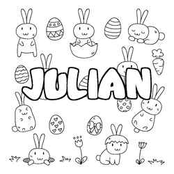 Coloraci&oacute;n del nombre JULIAN - decorado Pascua