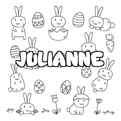 Coloraci&oacute;n del nombre JULIANNE - decorado Pascua