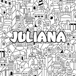 Coloraci&oacute;n del nombre JULIANA - decorado ciudad