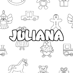 Coloraci&oacute;n del nombre JULIANA - decorado juguetes