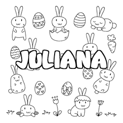 Coloraci&oacute;n del nombre JULIANA - decorado Pascua