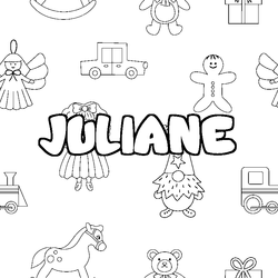 Coloraci&oacute;n del nombre JULIANE - decorado juguetes