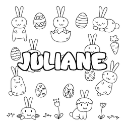 Coloraci&oacute;n del nombre JULIANE - decorado Pascua