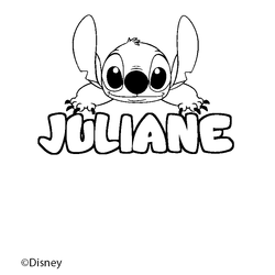 Coloraci&oacute;n del nombre JULIANE - decorado Stitch