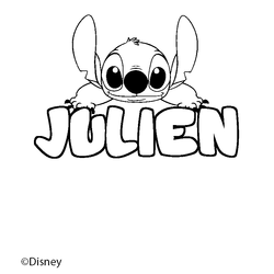 Coloraci&oacute;n del nombre JULIEN - decorado Stitch