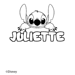 Coloraci&oacute;n del nombre JULIETTE - decorado Stitch