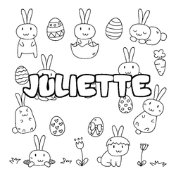 Coloraci&oacute;n del nombre JULIETTE - decorado Pascua