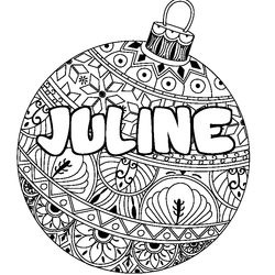 Coloraci&oacute;n del nombre JULINE - decorado bola de Navidad