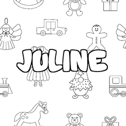 Coloraci&oacute;n del nombre JULINE - decorado juguetes