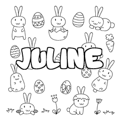Coloraci&oacute;n del nombre JULINE - decorado Pascua