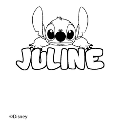 Coloraci&oacute;n del nombre JULINE - decorado Stitch
