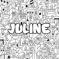 Coloraci&oacute;n del nombre JULINE - decorado ciudad