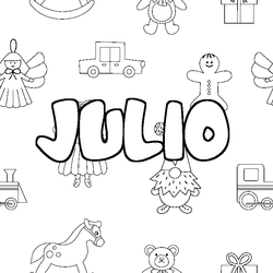 Coloraci&oacute;n del nombre JULIO - decorado juguetes