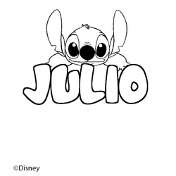 Coloraci&oacute;n del nombre JULIO - decorado Stitch