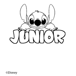 Coloraci&oacute;n del nombre JUNIOR - decorado Stitch