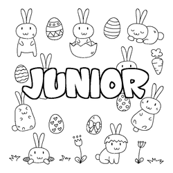 Coloraci&oacute;n del nombre JUNIOR - decorado Pascua