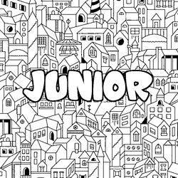 Coloraci&oacute;n del nombre JUNIOR - decorado ciudad