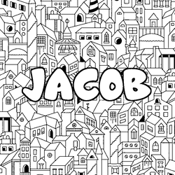 Coloraci&oacute;n del nombre JACOB - decorado ciudad