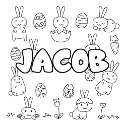 Coloraci&oacute;n del nombre JACOB - decorado Pascua