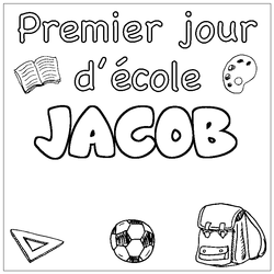 Coloraci&oacute;n del nombre JACOB - decorado primer d&iacute;a de escuela