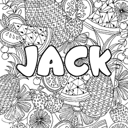Coloraci&oacute;n del nombre JACK - decorado mandala de frutas