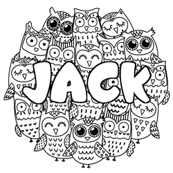 Coloraci&oacute;n del nombre JACK - decorado b&uacute;hos