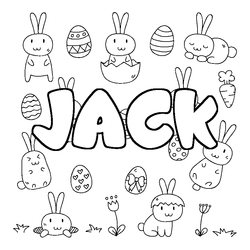 Coloraci&oacute;n del nombre JACK - decorado Pascua
