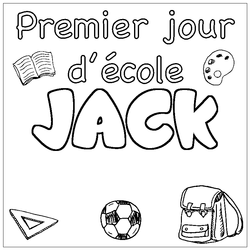 Coloraci&oacute;n del nombre JACK - decorado primer d&iacute;a de escuela