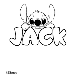 Coloraci&oacute;n del nombre JACK - decorado Stitch