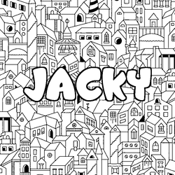 Coloraci&oacute;n del nombre JACKY - decorado ciudad