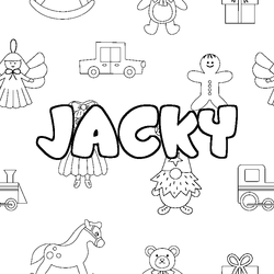 Coloraci&oacute;n del nombre JACKY - decorado juguetes