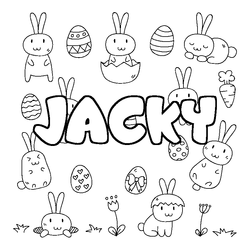 Coloraci&oacute;n del nombre JACKY - decorado Pascua
