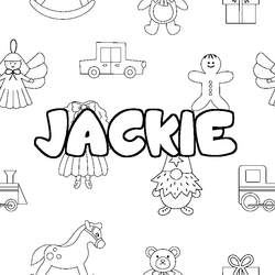 Coloraci&oacute;n del nombre JACKIE - decorado juguetes