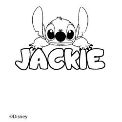 Coloraci&oacute;n del nombre JACKIE - decorado Stitch