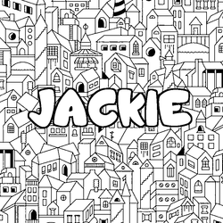 Coloraci&oacute;n del nombre JACKIE - decorado ciudad