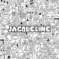 Coloraci&oacute;n del nombre JACQUELINE - decorado ciudad