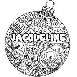 Coloraci&oacute;n del nombre JACQUELINE - decorado bola de Navidad