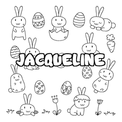 Coloraci&oacute;n del nombre JACQUELINE - decorado Pascua
