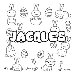 Coloraci&oacute;n del nombre JACQUES - decorado Pascua