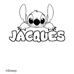 Coloraci&oacute;n del nombre JACQUES - decorado Stitch