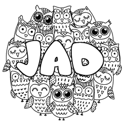 Coloraci&oacute;n del nombre JAD - decorado b&uacute;hos