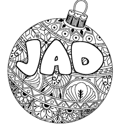 Coloraci&oacute;n del nombre JAD - decorado bola de Navidad