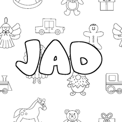 Coloraci&oacute;n del nombre JAD - decorado juguetes