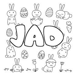 Coloraci&oacute;n del nombre JAD - decorado Pascua