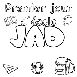 Coloraci&oacute;n del nombre JAD - decorado primer d&iacute;a de escuela
