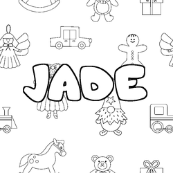 Coloraci&oacute;n del nombre JADE - decorado juguetes