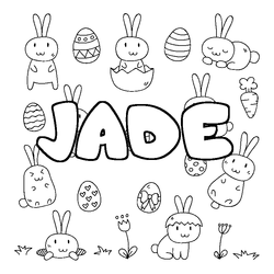 Coloraci&oacute;n del nombre JADE - decorado Pascua